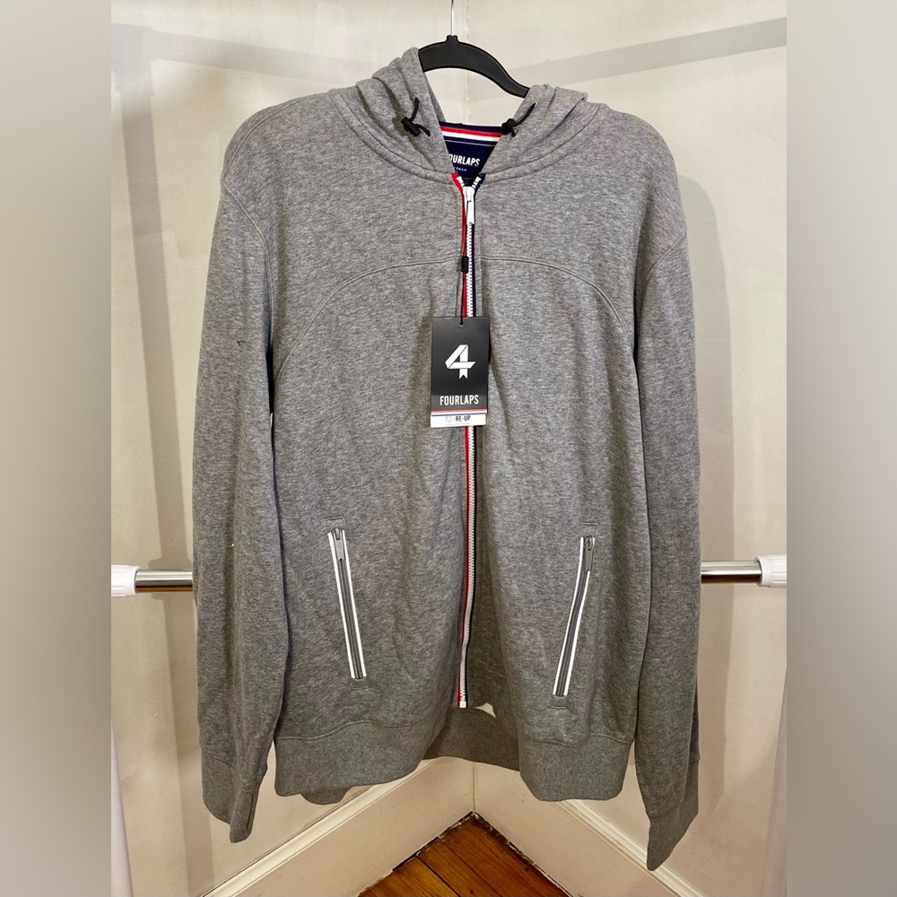 GREY ZIPPER HOODIE